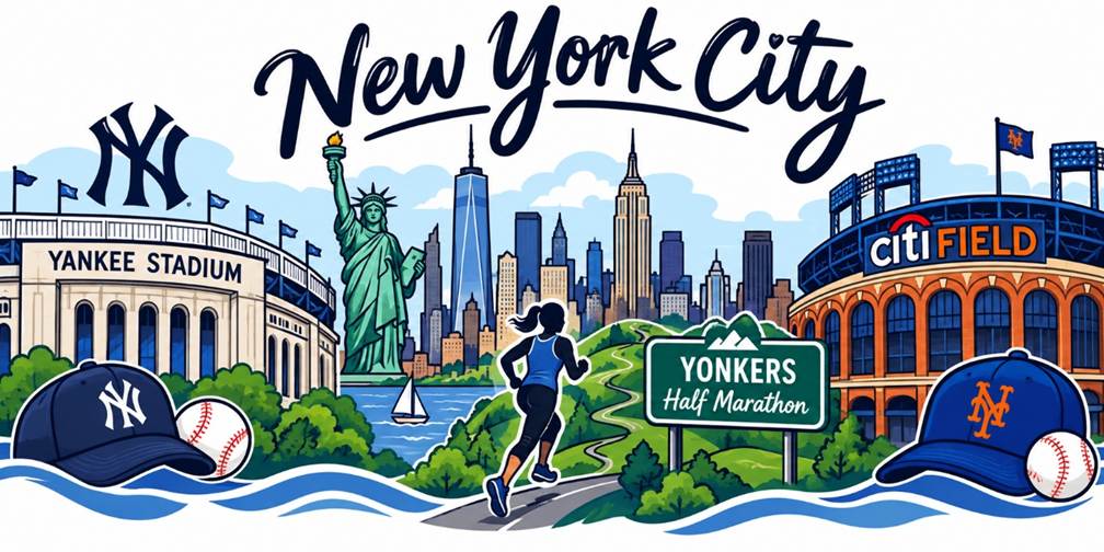 Generated image: New York City Baseball and Running Adventure